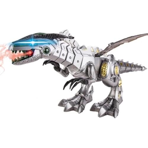 Electric Walking Dragon Roaring Toy LED Fire Breathing Water Spray Dinosaur