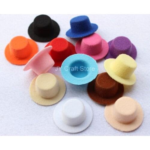 30pcs/lot Hen Party Felt Short Plush Mini Top Hat Fascinator Base Blanks 4cm-5.5cm hair accessories Newborn Photography Hat