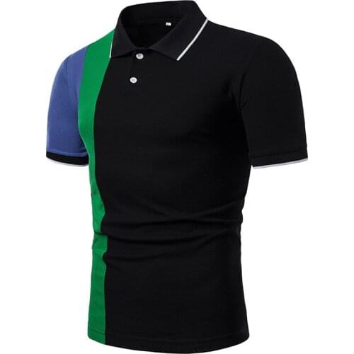 Summer New Fashion Cotton Short Sleeve For Men Casual Slim Breathable Business Stripe Splicing Men T-Shirt -40