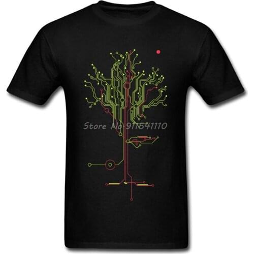 Mens Tops Tees Tree Of Tomorrow IC Circuit Board Creative Design Youth Tshirt Oversized Fashion Cool Tops Tees Sweatshirt