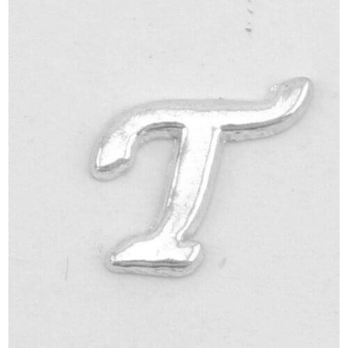 Hot selling 20pcs/lot silver color T alphabet floating charms ,letter floating charms for glass locket