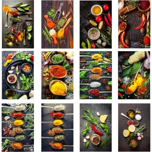 Canvas Painting Kitchen Food Cooking Seasoning Oil Salt Sauce Vinegar Poster Print Art Home Decor Mural Wall Picture Restaurant