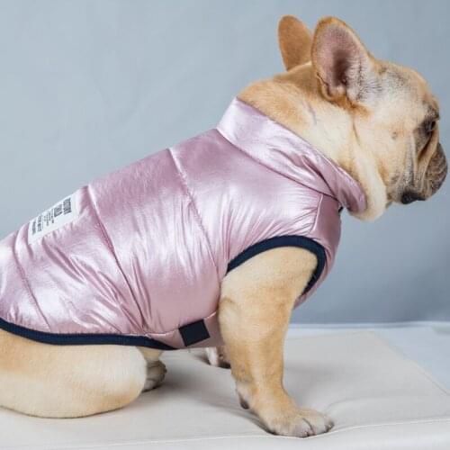 Pet Dog Winter Autumn Sleeveless Costume Small Medium Thickening Warm Cotton Vest Bright Coat