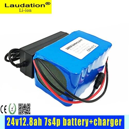 24 V 12.8ah Lithium Ion Battery 15A BMS 250W 24V 350W Batteria Pack for Electric Bicycle Motor Kit Electric Power + 2A Charger