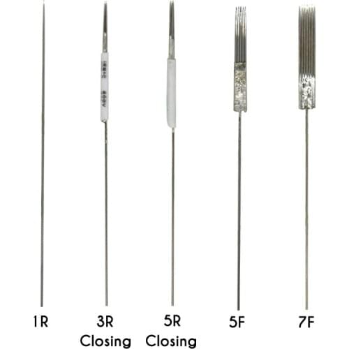 Microblading Machine Needles Set Mixed Size 1R/3R/5R/5F/7F Sterile Microshading Needle Microblading Eyebrow Needles 50pcs