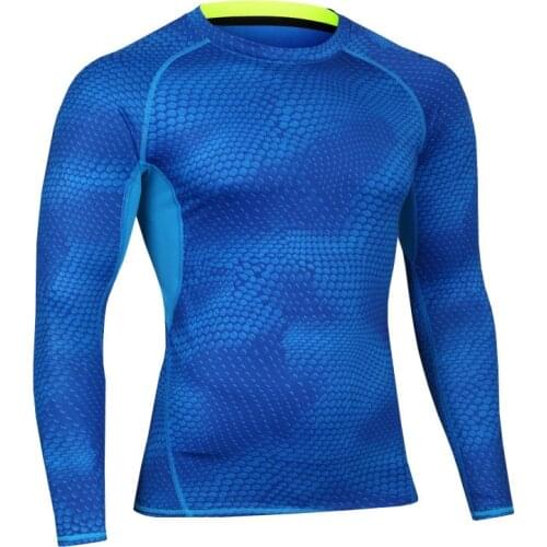Fashion 2020 autumn winter Fitness muscle practise Skinny sweat Nylon elastic Net cloth long sleeve bodybuilding shapers tshirts