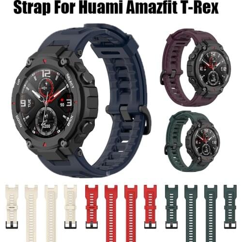 Soft Silicone Bracelet Strap for Huami Amazfit T-REX Sport Strap Replacement Watchband Wristband for Xiaomi Huami Amazfit T-rex
