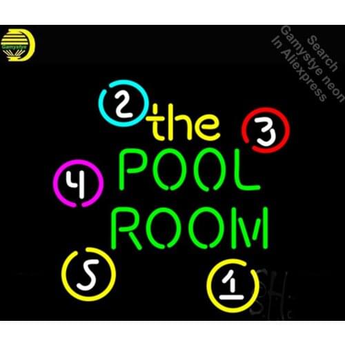 Neon Sign for The Green Pool Room Neon Bulb sign handcraft Real Glass tube Restaurant windows Dropshipping neon bar lights Home