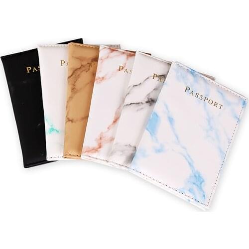 Colorful Marble Style Travel Passport Cover Black White PU Leather Passport Holder Case Waterproof High Quality Passport Packet