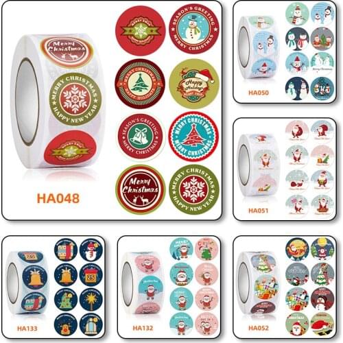 Christmas Gift Sealing Stickers 1 inch Thank you Love Design Diary Scrapbooking Stickers Party Gift Decorations Labels