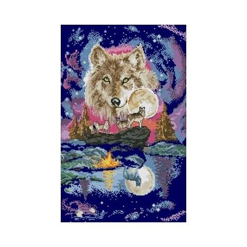 DW-2361 Strutting Wolf Counted Cross Stitch 11CT 14CT 18CT DIY Chinese Cross Stitch Kits Embroidery Needlework Sets