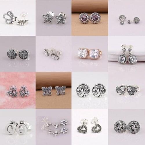 Sterling Earrings Alluring Hearts Crown Crystal Earrings For Women Wedding Party Jewelry