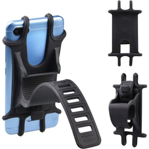 Silicone Bike Phone Holder Bicycle Mobile Cellphone Holder Motorcycle Suporte Celular For IPhone Samsung Xiaomi Cell Phone Mount