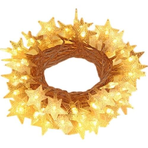 Thrisdar 10M 20M 50M LED Star Christmas Fairy Light Starry Five-Pointed Star String Light Wedding Garden Tree Star Garland Light