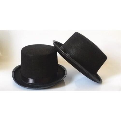 Black Children Kids Boy Girl Top Hat Cap Fancy Dress Costumes Party Hats Wedding Stage Dance Show Christmas New Year