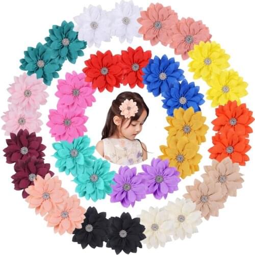 Wholesale Sunflower Diamond Clips Hairpin Girls Hair Boutique Hair Clip Headwares Kids Hair Accessories 100pcs Free Shipping