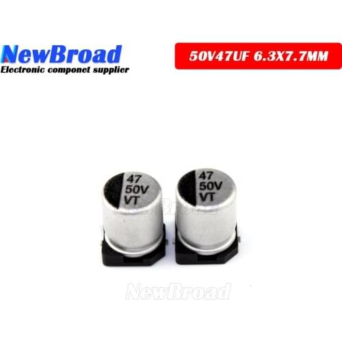 10PCS SMD Aluminum Electrolytic Capacitor 50V47UF 6.3*7.7MM 47UF50V 50V 47UF