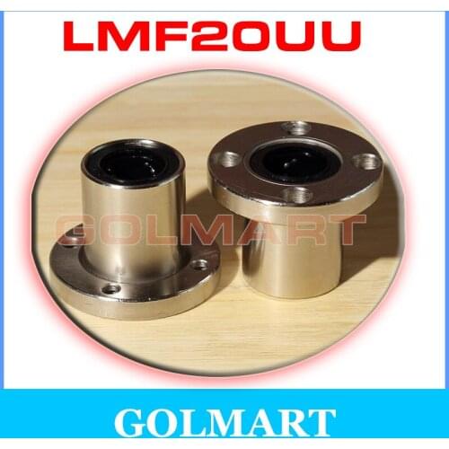 2pcs LMF20UU 20x32x42mm Linear Bush Bushing round flange linear bearings for 20mm hardened round shaf rod rail