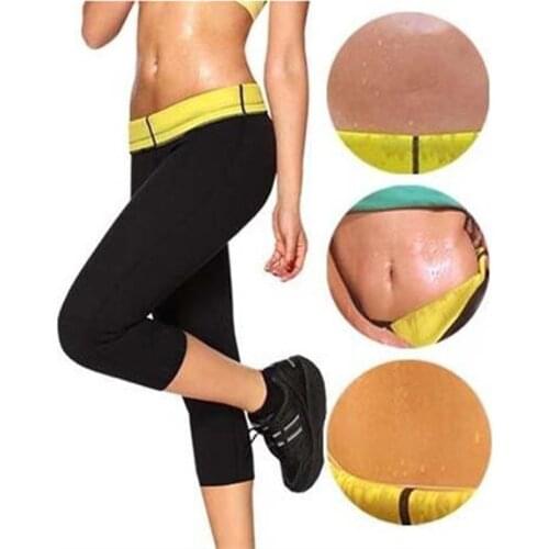 2018 Women Plus Size Hot Sweat Neoprene Running Pants Sport Leggings Weight Loss Tummy Fat Burning Slimming Workout Yoga Pant