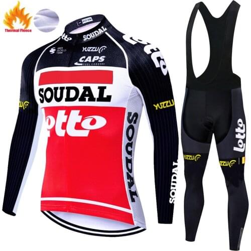 2020 team lotto soudal cycling jersey winter thermal fleece ropa ciclista hombre 12D gel pad mountain bike cycling pants