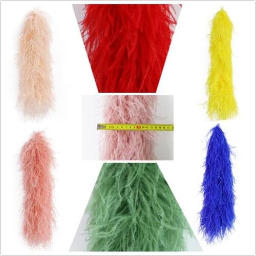 50cm Dyed Colorful Fluffy Ostrich feather Boa Party Dresses Skirt Accessory Scarf Beautiful Decorative Feather Shawl Diy Crafts