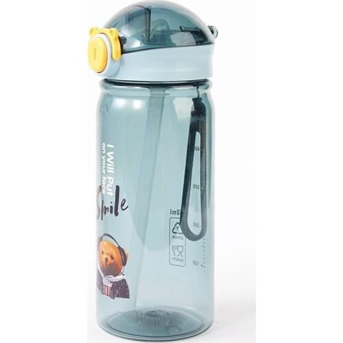 550ml Straw Sports Cup Water Bottle Portable Leak-proof Outdoor Travel Kettle Plastic Drink Water Bottle Drinkware for Tour Gym