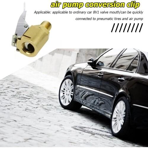 8mm Copper Brass Car Tire Air Chuck Auto Wheel Tyre Inflator Pump Valve Clip Clamp Connector Adapter