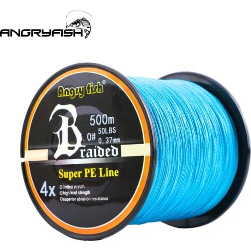Angryfish 4 Strands 500m Braided Fishing Line Multifilament Fishing Line Smooth 10-80LB