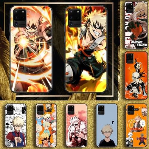 Katsuki Bakugou Anime Phone case For Samsung Galaxy Note 4 8 9 10 20 S8 S9 S10 S10E S20 Plus UITRA Ultra black silicone prime