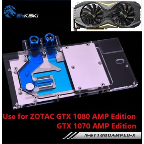 Bykski Full Cover Graphics Card Block use for ZOTAC GTX1080/1070TI/1070 AMP Edition 8GB GDDR5(ZT-P10800B-10P) RGB Radiator Block