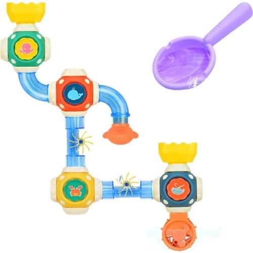 Baby Building Bath Pipes Toy Set DIY Water Spray Shower Game for Children Swimming Bathroom Bathing Kids Toys