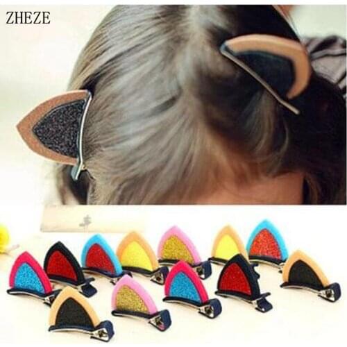 6Pairs Hot Sale Girls Cute Cat Ears Hair Clips Children Lovely Hairpins Hair Ornament Headbands Kids DIY Hair Accessories