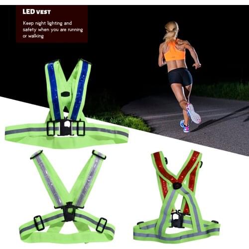 Hot Sale Support Dropship LED Reflective Vest 3 Light Modes Light Adjustable Safety Vest For Running Cycling
