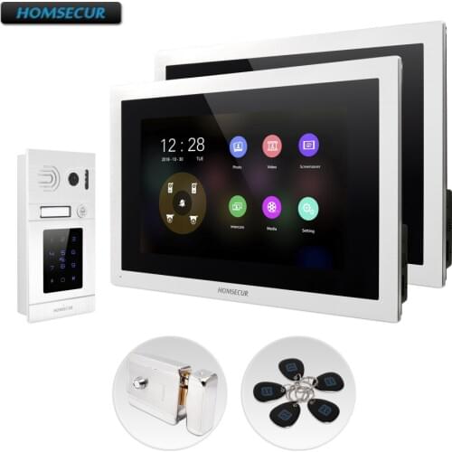 HOMSECUR 10" AHD Hands-free Video Door Entry Phone Call System RFID Card Access BC071HD-S+BM114HD-S