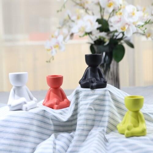 Imitation Humanoid Ceramic Flower Pot Home Creative Succulent Combination Potted Balcony Handicraft Decoration Birthday Gift