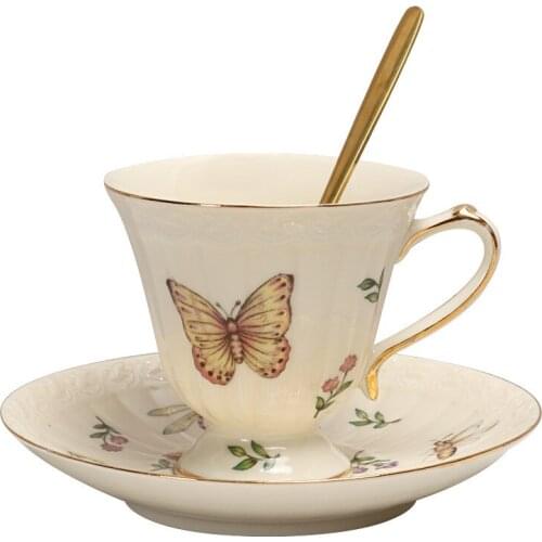 Ceramic Coffee Cup & Pot Breakfast Milk Tea Cup Drinkware With Tray & Spoon Kitchen Drinking Utensil Wedding Gifts Eco-Friendly