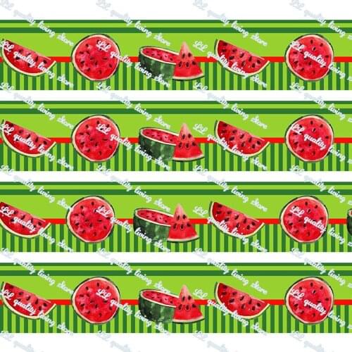 New design watermelon pattern printed grosgrain ribbon/16mm printed elastic foe ribbons DIY hair bows Sewing webbing 50 yards
