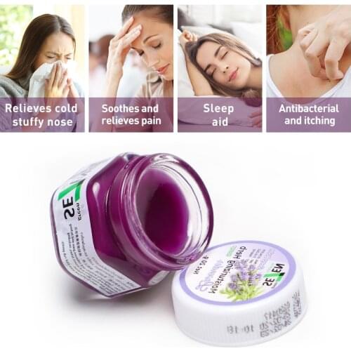 20g Thai Lavender Cream Ointment Headache Dizziness Mosquito Bites Antipruritic Essential Balm Cream for Improve Sleep Body Care