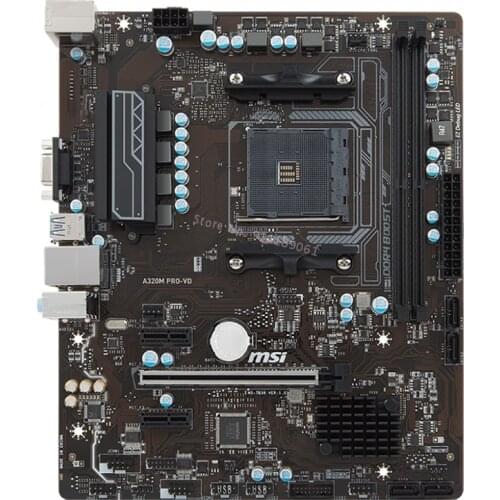 For MSI A320M PRO-V Desktop PC Motherboard Socket AM4 AMD A320 DDR4 32GB PCI-E 3.0 Micro ATX USED original Mainboard