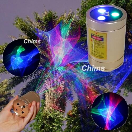 Chims Mini Laser Lights Portable Cordless Rechargeable RGB Aurora Patterns Projector Outdoor Travel Camping Christmas DJ Party