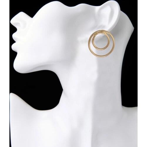 Trendy Fashion Metal Elegant stud Earring Woman New Vintage Gold silver-color Cheap korea Statement Earrings Accessories brincos