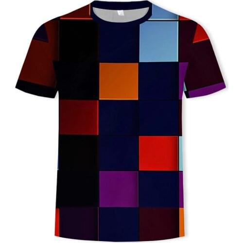 Mens T-shirt summer casual black 3d mens T-shirt cartoon T-shirt top hip hop street short sleeve T-shirt