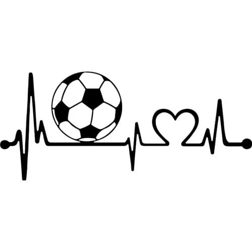 RuleMylife Football Sticker Football Heartbeat Creative Motorcycle Car Sticker Applique Anime Cute Car Accessories Decoration
