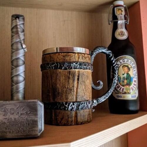 New arrival Viking wood style Beer mug as christmas gift