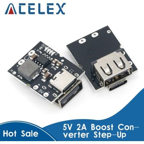 Type-C USB 5V 2A Boost Converter Step-Up Power Module Lithium Battery Charging Protection Board LED Display USB For DIY Charger