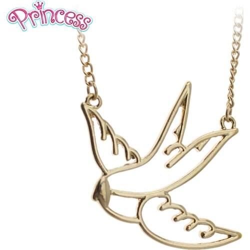 2019 Drop Shipping Fashion Gold Jewelry Hollow Swallow Short Choker Necklace gift for Girls Kids Friendship EF01