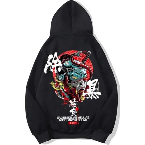 Cool Oversized Printed Hoodie high street hip hop pullover Hoodie men women Quality casual loose Devil Print fleeces streetwear