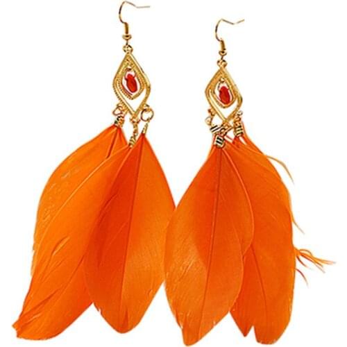 1 Pair Elegant Lady Feathers Dangle Hook Wedding Prom Party Earrings Gift new