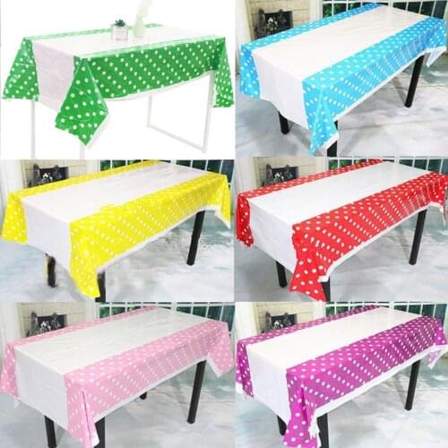 108*180CM Polka Dots Party Plastic Tablecloth Cover for Kids Birthday Home Table Decor WXV Sale