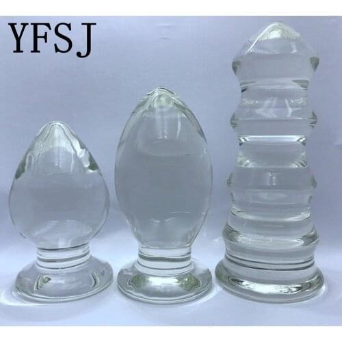 Super Big Anal Plug,Large Transparent Crystal Glass Butt Plug Anal Dildo,Huge Anal Sex Toys for Woman Anal Balls Plugs Dilator